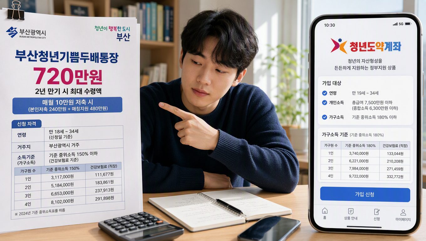 부산청년기쁨두배통장과 청년도약계좌 동시 가입 가능 여부